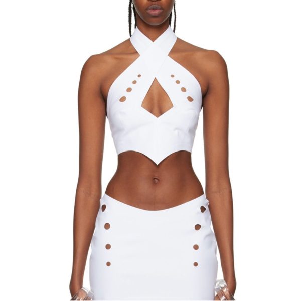 Jean Paul Gaultier Tops | Jean Paul Gaultier Perforated Top | Color: White | Size: 42meu