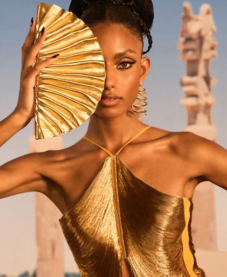 Cult Gaia Fan Clutch New With Tags Gold  | eBay
