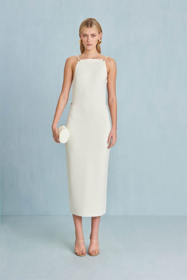CASSI KNIT DRESS - OFF WHITE - OFF WHITE / L