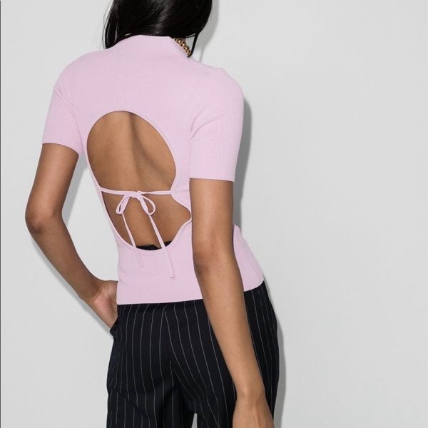 Jacquemus Tops | Open-Back Polo Top | Color: Pink | Size: M