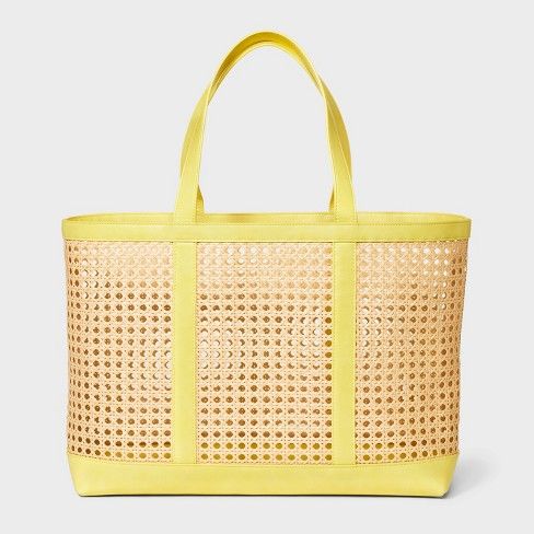 Caning Natural Tote Handbag - Universal Thread™
