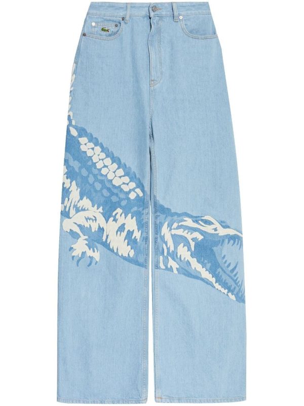 Lacoste logo straight-leg jeans - Blue