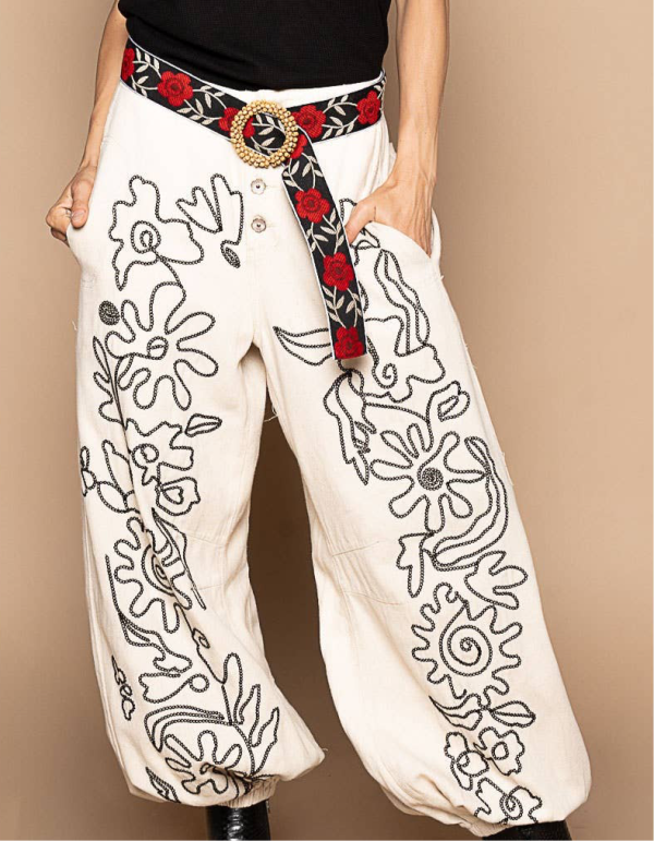 Petal Abstract Pants - Small