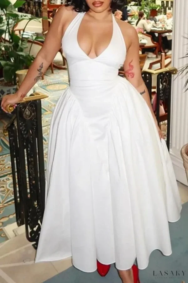Lasaky - Formal Occasion Dress with Sleeveless Design and Halter Top