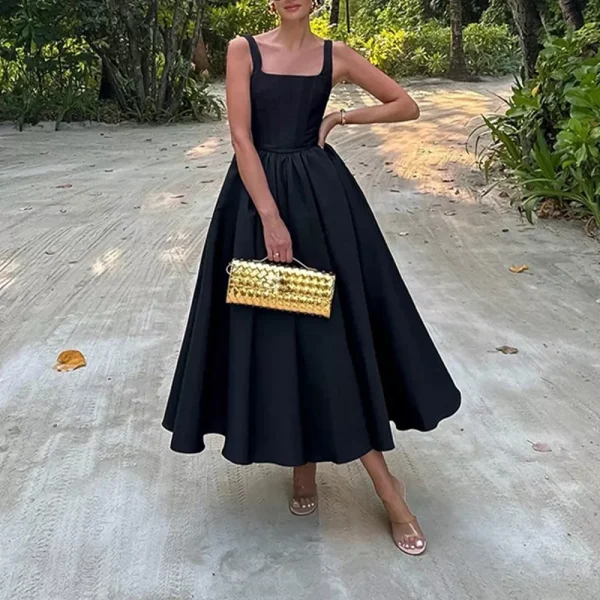 Lasaky - Elegant Off-shoulder Sleeveless Dress with Stylish Shoulder Straps