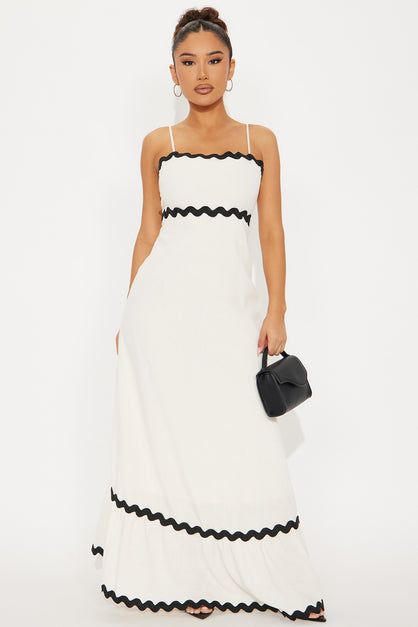 Vanessa Linen Maxi Dress - Cream/combo | Fashion Nova
