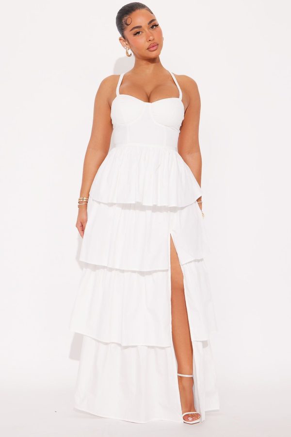 Clementine Poplin Maxi Dress - White | Fashion Nova