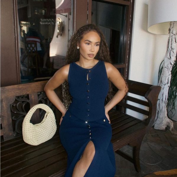 Meshki Dresses | Meshki Sawyer Sleeveless Buttoned Maxi Dress | Color: Blue | Size: Xxl