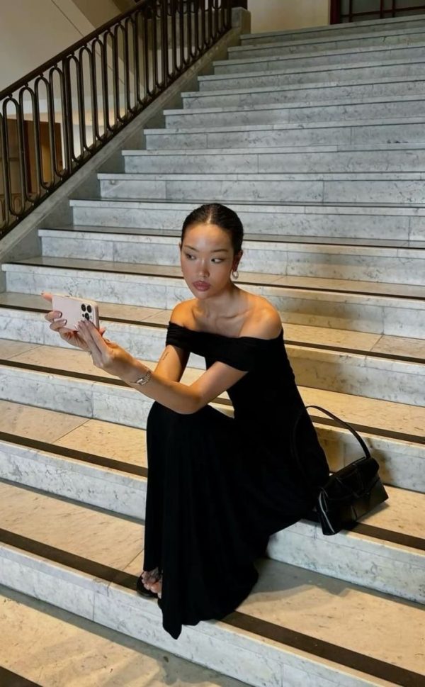 Soft Line Off Shoulder Maxi Dress