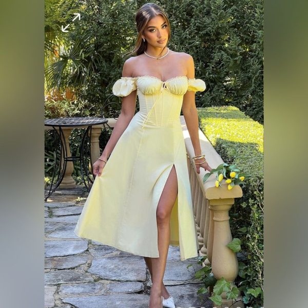 Babyboo Courtney Midi Dress/Lemon | Color: Yellow | Size: S