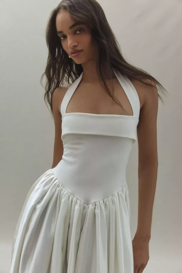 Delfi Collective Megan Halter Drop-Waist Maxi Dress