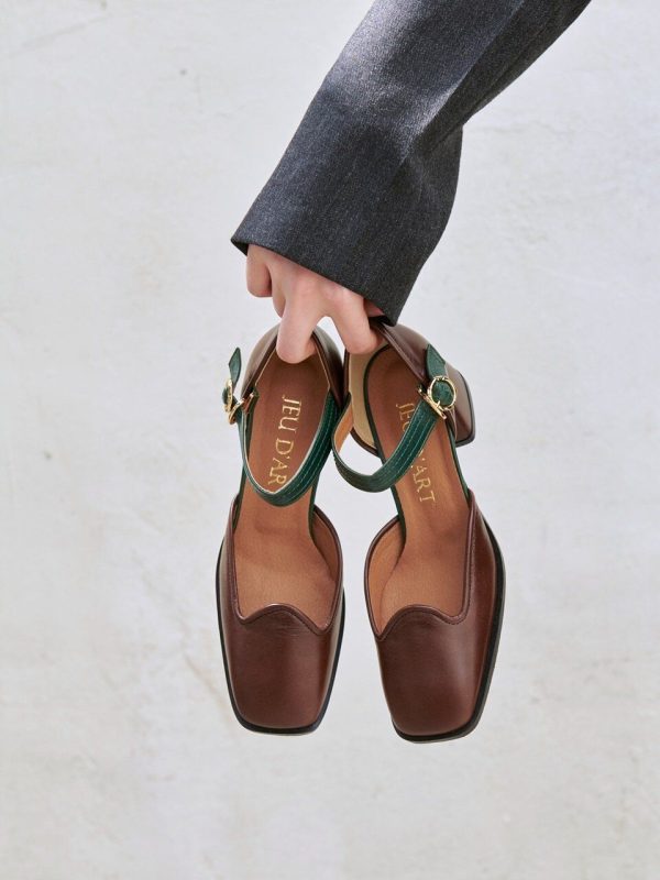 Sarah Mary Jane Pumps - Brown