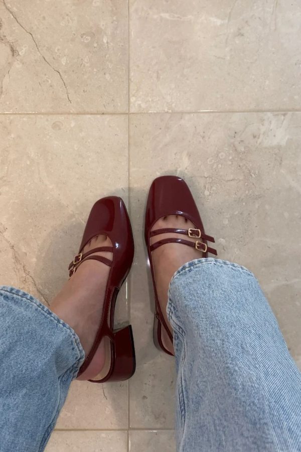 Natalie Slingback Ballet Flat - 7 / Red