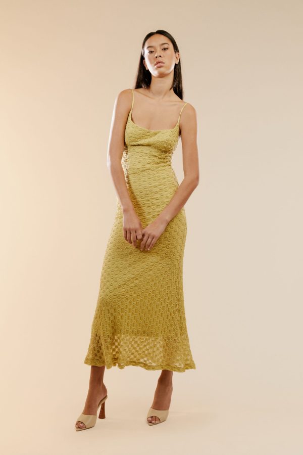ADONI MESH MIDI DRESS MOSS