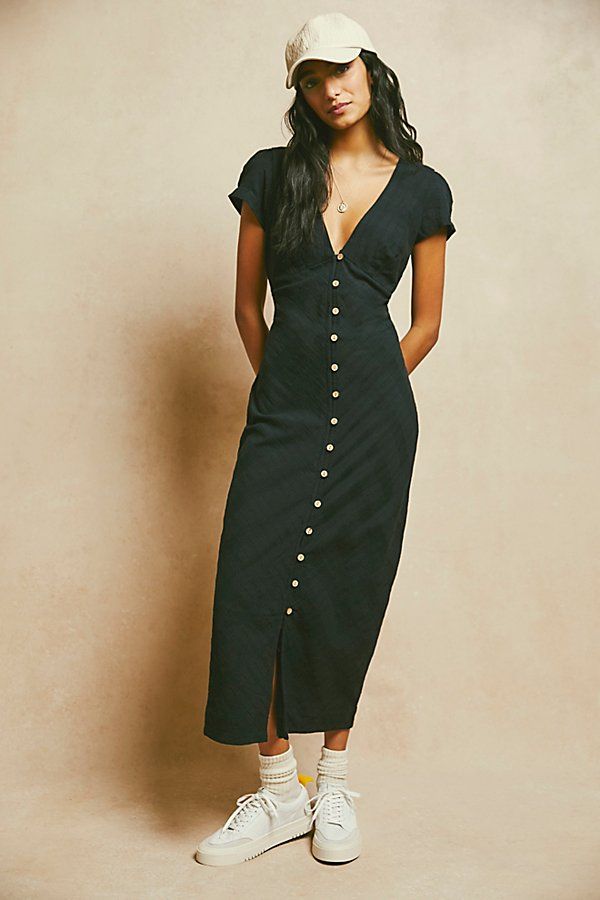New In Town Midi Dress by free-est at Free People in Black, Size: XS