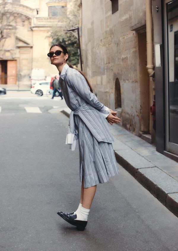 Alana Long Sleeve Shirt Dress - Seine Blue Multi - Seine Blue Multi / 6