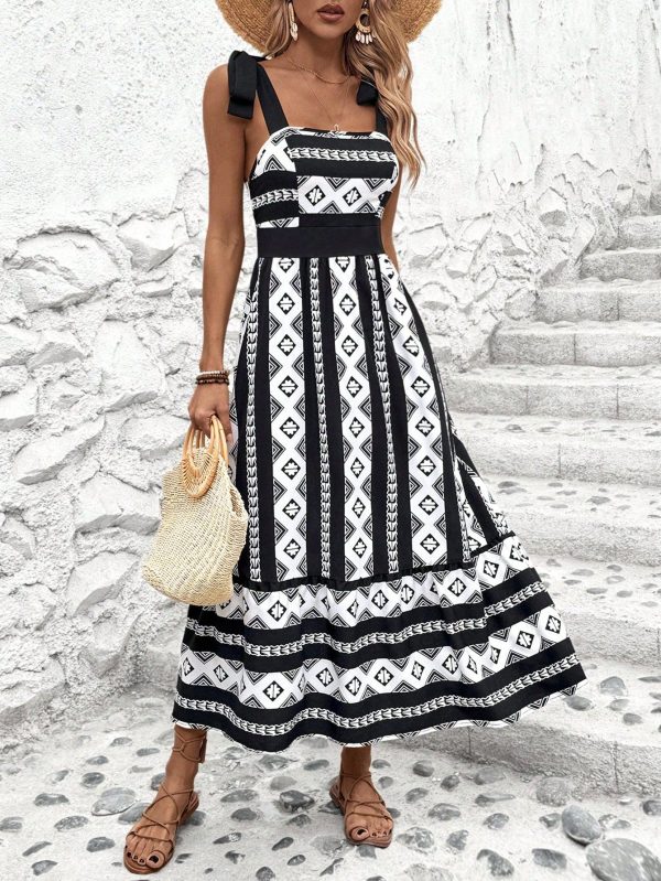 Summer Vacation Geometric Printed Cami Dress