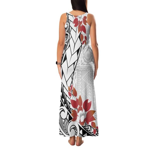 Bula Fiji Day Family Matching Tank Maxi Dress and Hawaiian Shirt Tagimaucia on Masi Pattern LT7 - Daughter's Dress / 12 / White