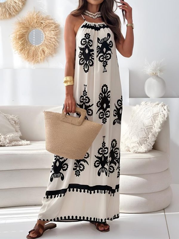 Maxi Dress Boho Dress Summer Dress - Flowy Printed Dress, Bohemian Sundress, Vacation Outfit for Women