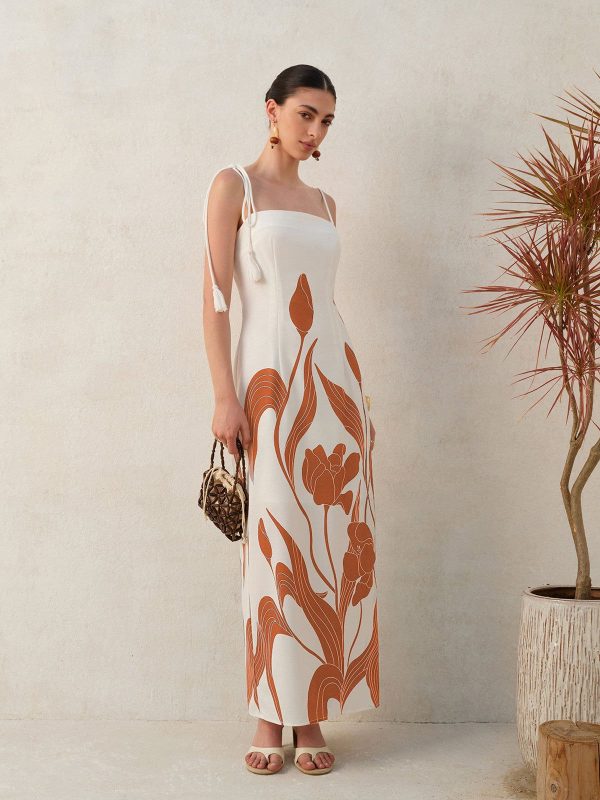 Floral tie-back cami dress