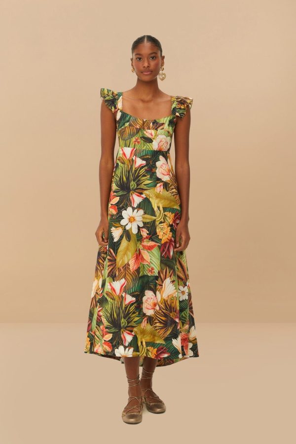 Farm Rio Active Botanical Forest Maxi Dress - Botanical Forest Multicolor