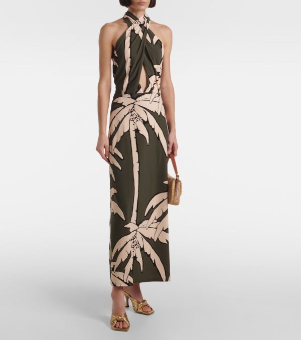 Printed cutout maxi dress in green - Johanna Ortiz | Mytheresa