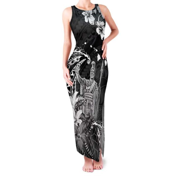 Hawaii King Kamehameha Day Family Matching Tank Maxi Dress and Hawaiian Shirt Polynesian Pattern Mix Hibiscus Black LT05 - Son's Shirt / 8 / Black
