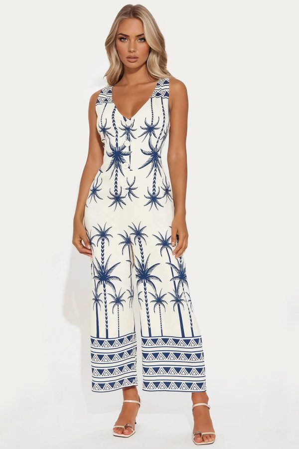 Women's Reflecting Back Jumpsuit Combo in Cream Size Small