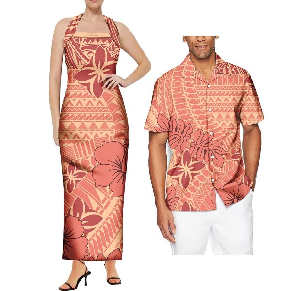 Polynesian Tribal Traditional Samoan Puletasi Dress For Women Custom Elegant Dresses Vintage Floral