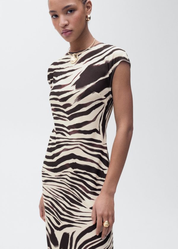 Zebra-print midi-dress - Women | MANGO USA
