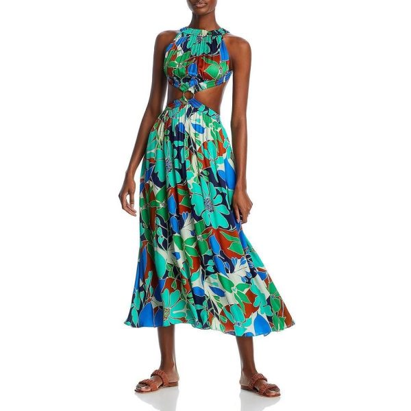 Elegant Cult Gaia Womens Theia Printed Cut-Out Summer Maxi Dress BHFO 2196 2024