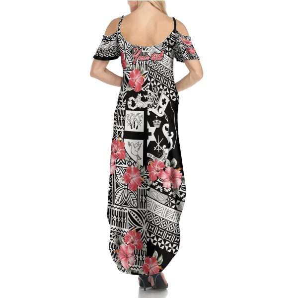 Fiji Tonga Coat of Arm Personalised Family Matching Summer Maxi Dress and Hawaiian Shirt With Masi Tapa and Tongan Ngatu Together LT9 - Son's Shirt / 12 / Black