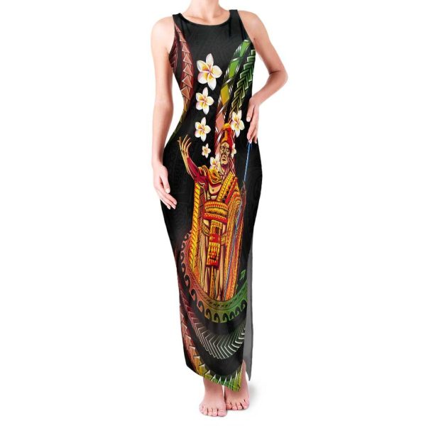 Hawaii King Kamehameha Tank Maxi Dress Fantastic Plumeria Reggae LT01 - Women / XL / Reggae