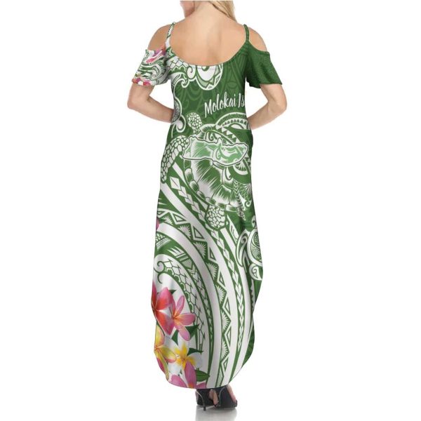 Aloha Molokai Island Personalized Summer Maxi Dress Sage Dreamy Turtle LT7 - Women / L / Sage Green