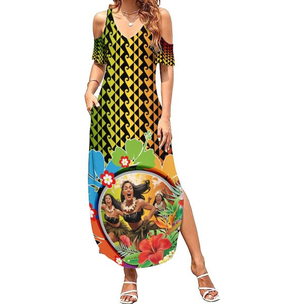 Hawaii Womens Day Wahine Summer Maxi Dress Strong Beautiful Woman with Kakau Style LT03 - Women / S / Red