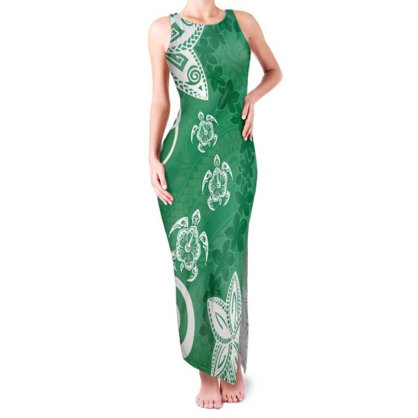 Polynesia Family Matching Tank Maxi Dress and Hawaiian Shirt Green Tribal Turtle Floral Pattern LT05 - Dad's Shirt - Short Sleeve / 3XL / Green