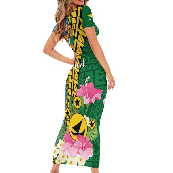 Personalised Malampa Fiji Day Family Matching Short Sleeve Bodycon Dress and Hawaiian Shirt Tropical Tapa Pattern LT01 - Mom's Dress / 4XL / Art