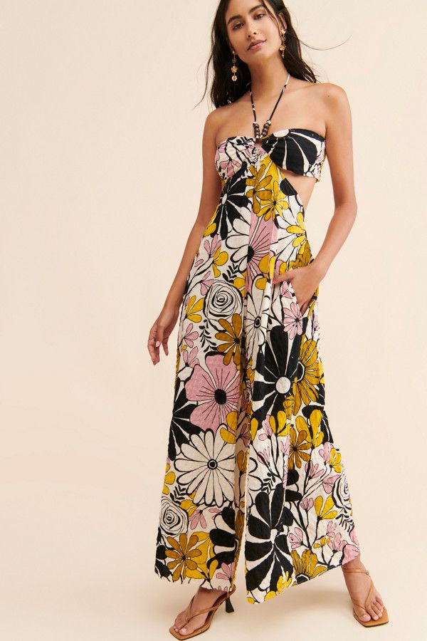 Bead Wide Leg Jumpsuit