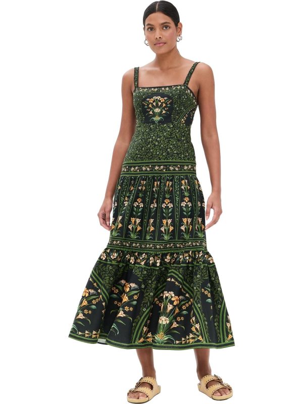 Farm Rio Sleeveless Maxi Dress - Flowers Arch Black