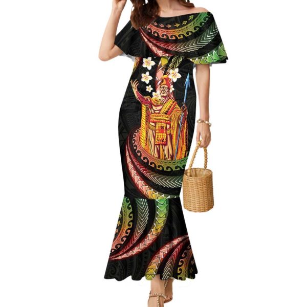 Hawaii King Kamehameha Mermaid Dress Fantastic Plumeria Reggae LT01 - Women / 3XL / Reggae
