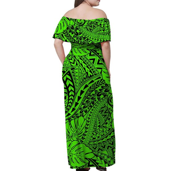 Matching Hawaiian Outfits For Couples Polynesian Tribal Art Green LT14 - L / L / Green
