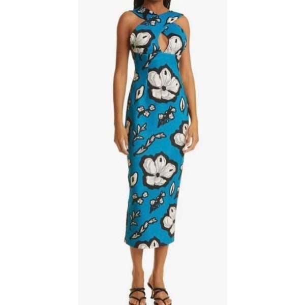 Kimberly Goldson Dresses | Kimberly Goldson Chrissi Criss Cross Midi Dress Nwt Size 2 | Color: Blue | Size: 2