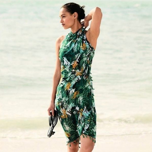 White House Black Market Swim | Bnwt Whbm Tropical Convertible Swim Coverup | Color: Green/White | Size: Os