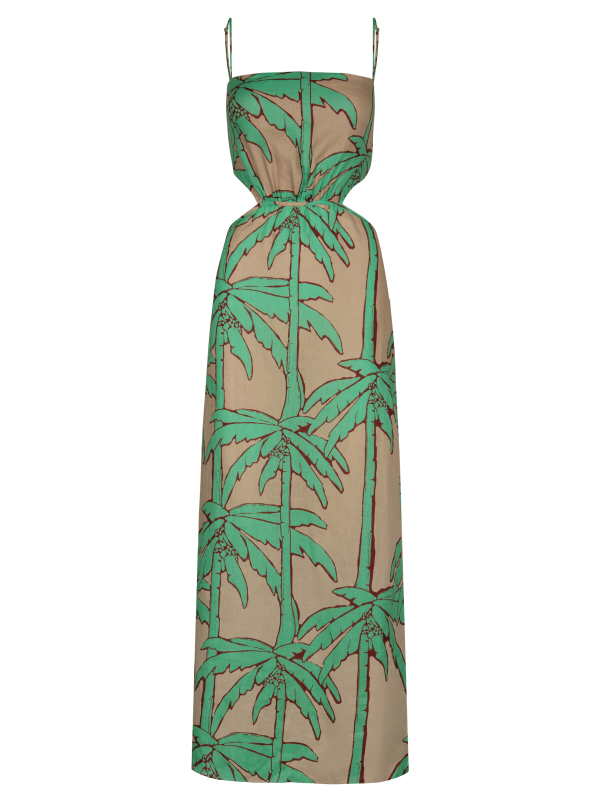 Johanna Ortiz Beach Harmony Ed Linen Midi Dress - Print