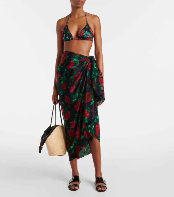 Maya floral beach cover-up in black - Alexandra Miro | Mytheresa