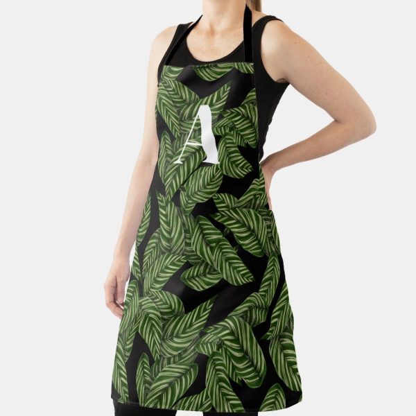 Modern Tropical Leaf Palm Plant Print Monogram