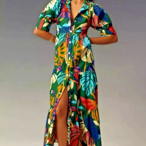 Farm Rio Dresses | Farm Rio Tropical Print Maxi From Anthropologie In Xl. | Color: Green | Size: Xl