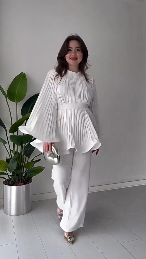Pleated Two-Piece Set