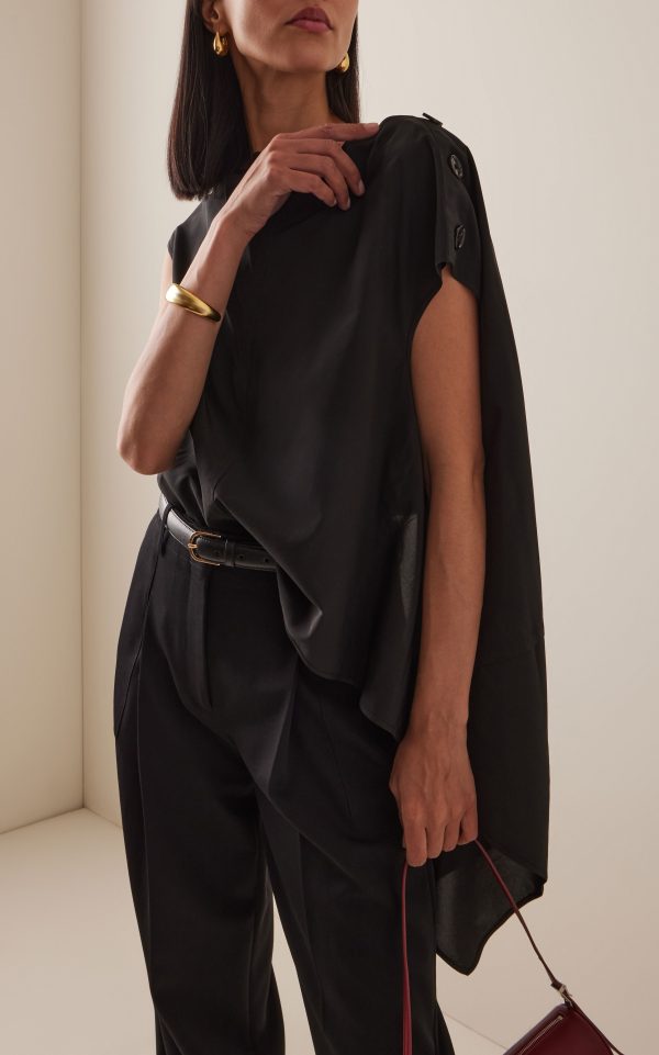 Stunning Ondine Draped Stretch-Silk Top  2025
