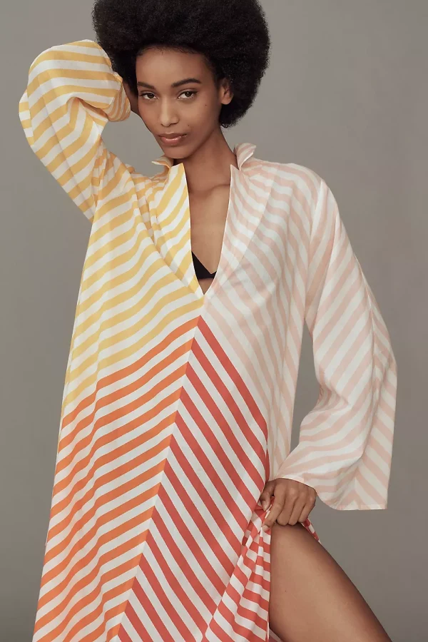 Chic Ollari Striped Cotton Kaftan 2025